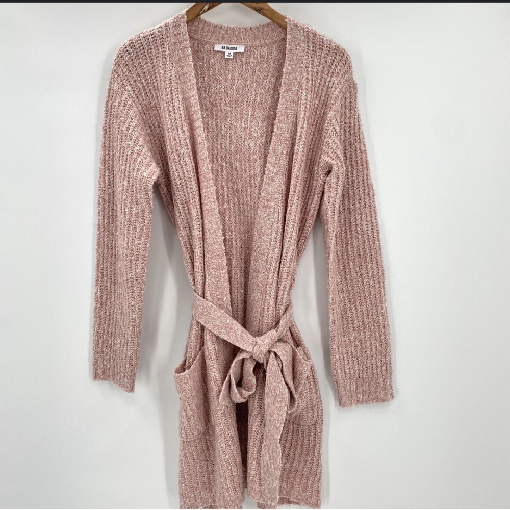 BB Dakota Mauve Rose  Belting point Cardigan Size Medium (new with tags)